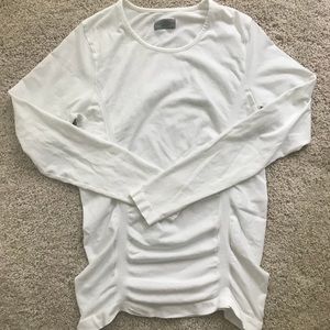 Athleta bright white rouched long sleeve
